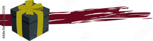vector white background with red line, black gift for business on sale or promotions for black friday or christmas, or for birthday cards or greetings cards