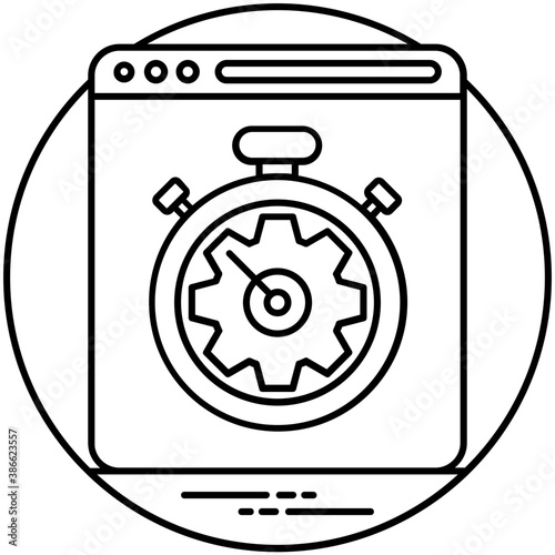 
Web page with speedometer showing high speed conceptualizing fast processing
