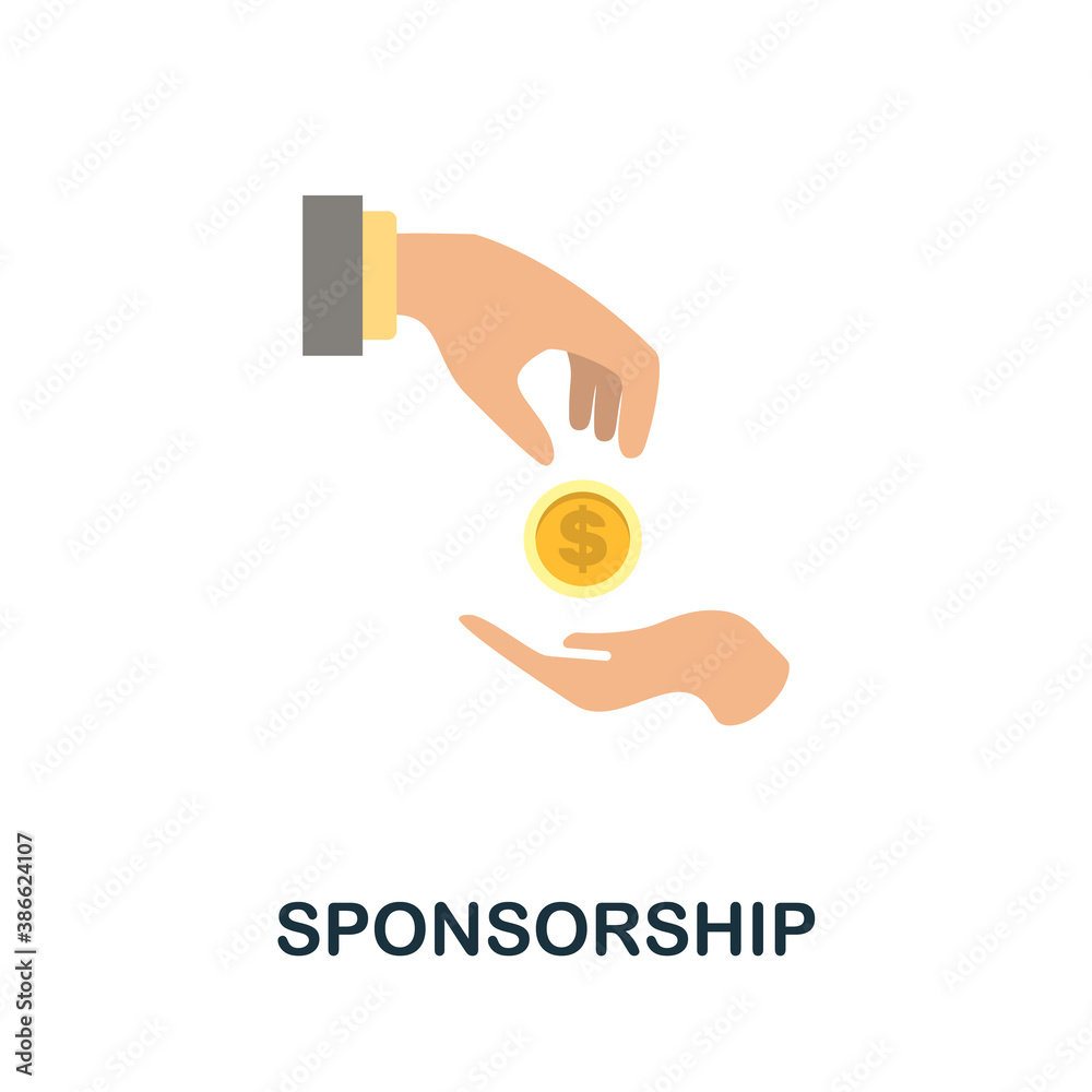 Sponsorship icon. Simple element from business growth collection. Creative Sponsorship icon for web design, templates, infographics and more