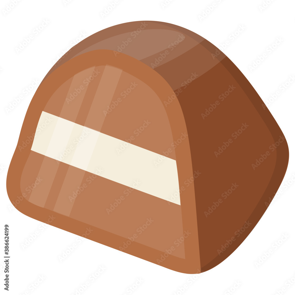 Truffle of chocolate filled with coconut spreading
Truffle of chocolate filled with coconut spreading