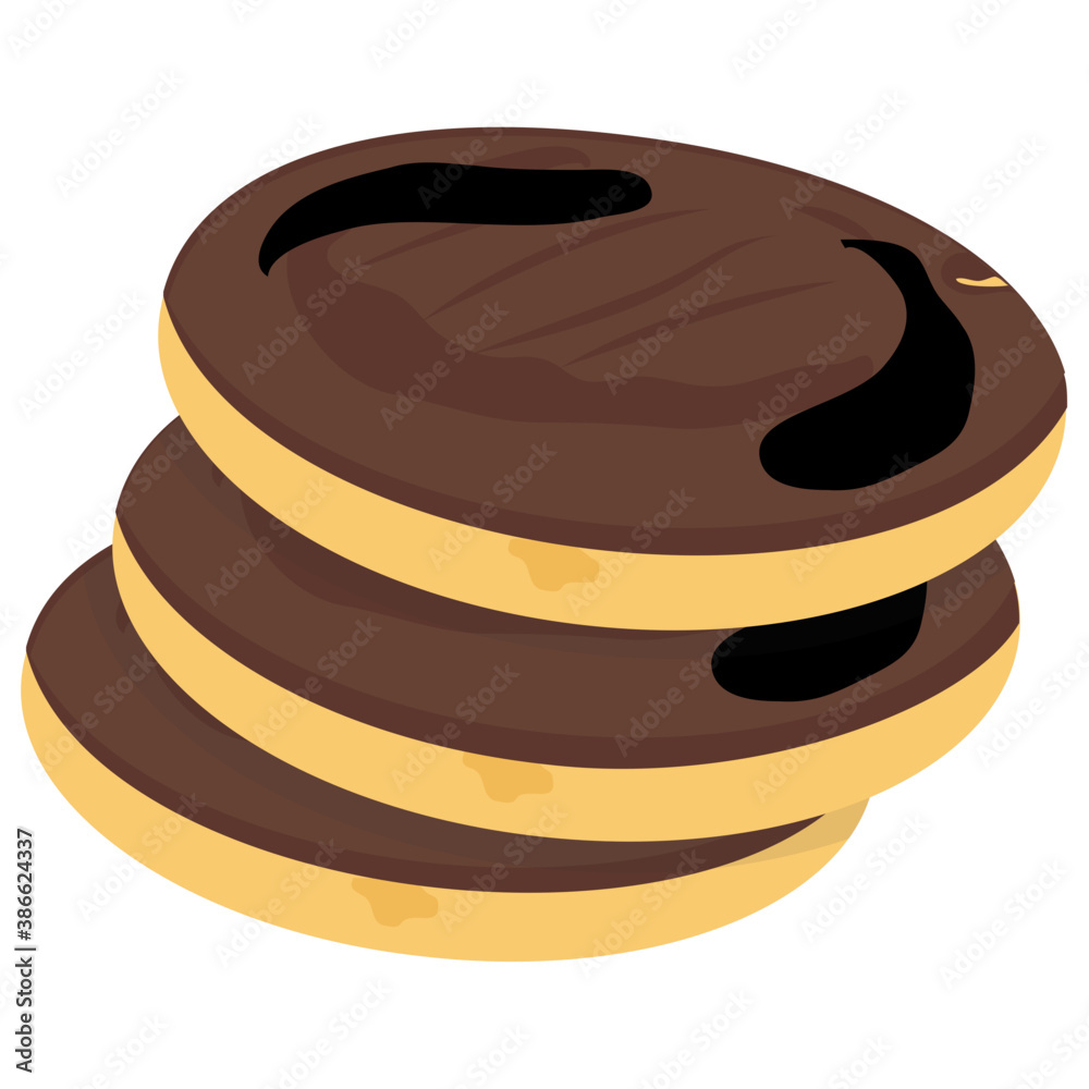 A cookie icon in chocolate and vanilla flavor cream topping
A cookie icon in chocolate and vanilla flavor cream topping