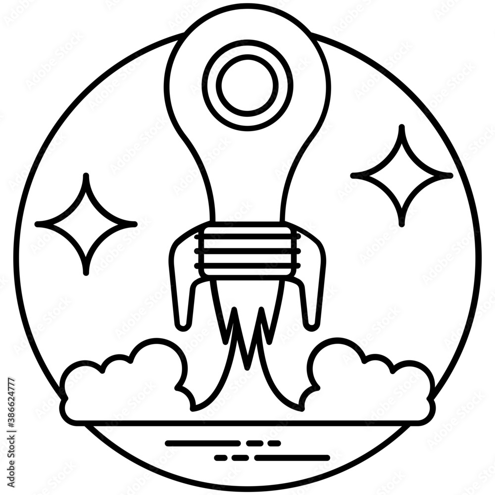 Round shape having bulb with cog symbolising creative idea
Round shape having bulb with cog symbolising creative idea