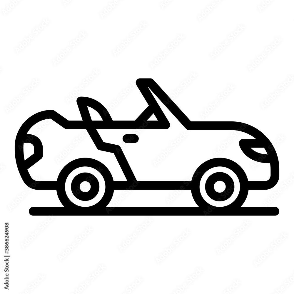 Convertible car icon. Outline convertible car vector icon for web design isolated on white background