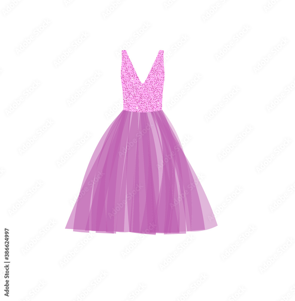Obraz premium Pink glitter dress. vector