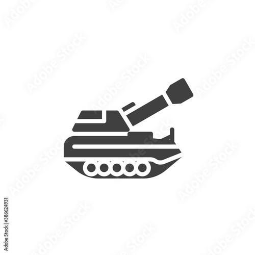 Military Tank vector icon. filled flat sign for mobile concept and web design. Army tank glyph icon. Symbol, logo illustration. Vector graphics