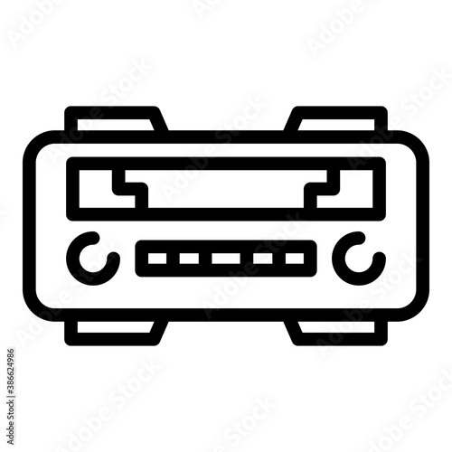 Car radio icon. Outline car radio vector icon for web design isolated on white background