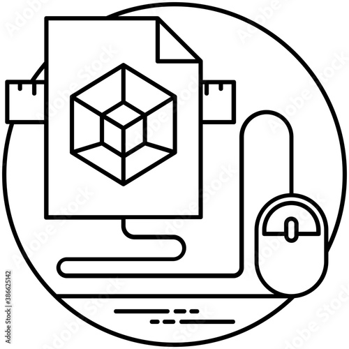 
A checked sheet graph paper with sketch of an opened box symbolsing prototyping icon 

