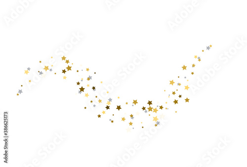 Stream from gold and silver stars. Vector