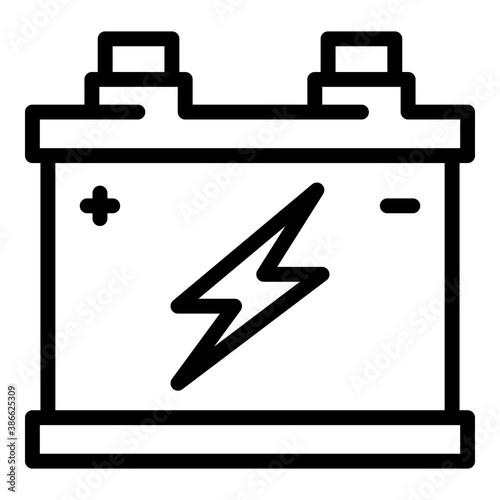 Power car battery icon. Outline power car battery vector icon for web design isolated on white background