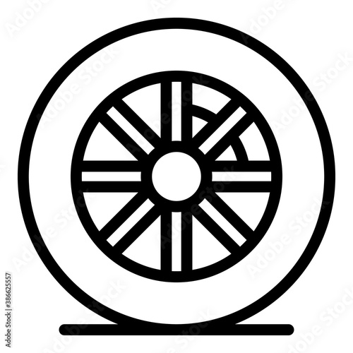 Rubber tire icon. Outline rubber tire vector icon for web design isolated on white background