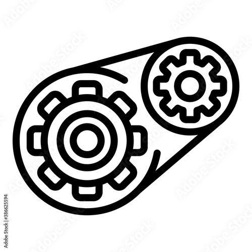 Auto gear icon. Outline auto gear vector icon for web design isolated on white background