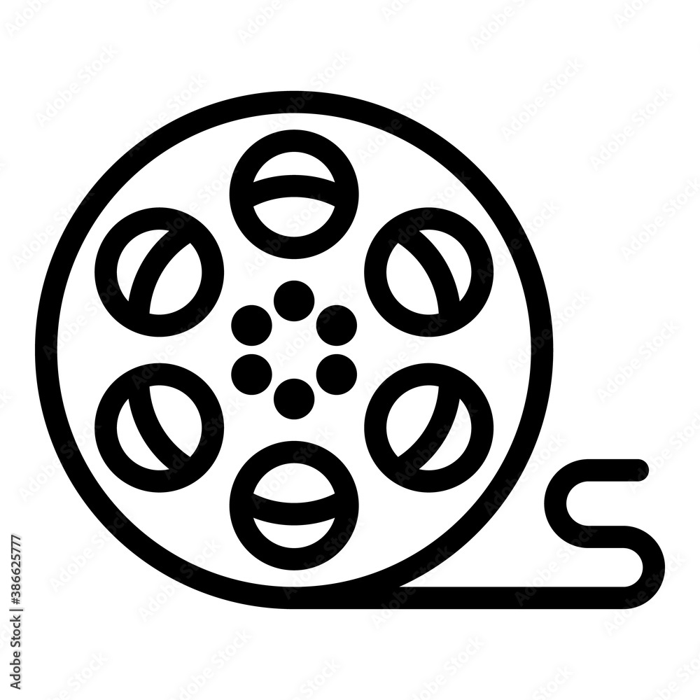 Movie reel icon. Outline movie reel vector icon for web design isolated on white background Movie reel icon. Outline movie reel vector icon for web design isolated on white background