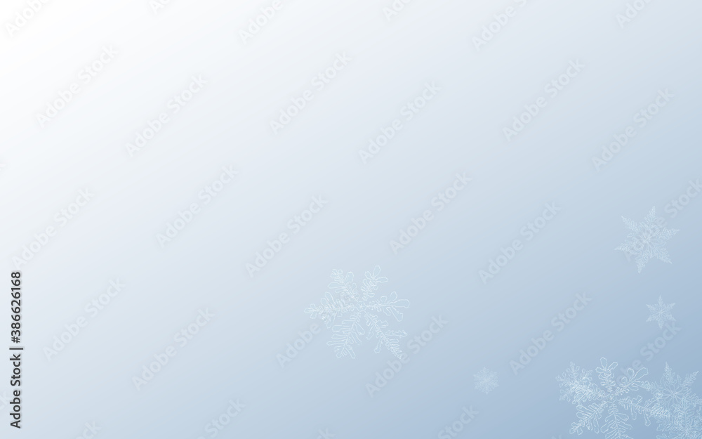 White Snow Vector Gray Background. New Snowfall 