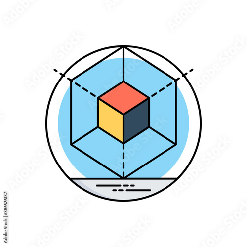 
A checked sheet graph paper with sketch of an opened box symbolsing prototyping icon 

