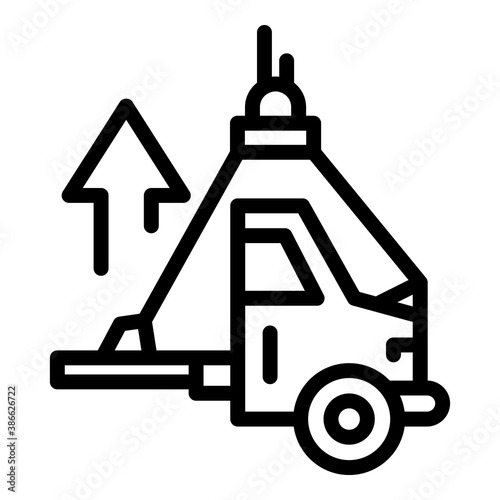 Car lift elevator icon. Outline car lift elevator vector icon for web design isolated on white background
