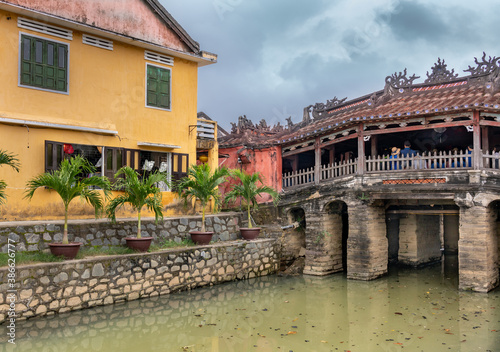 View of the Japanese Bridge in Hoi An, Vietnam.