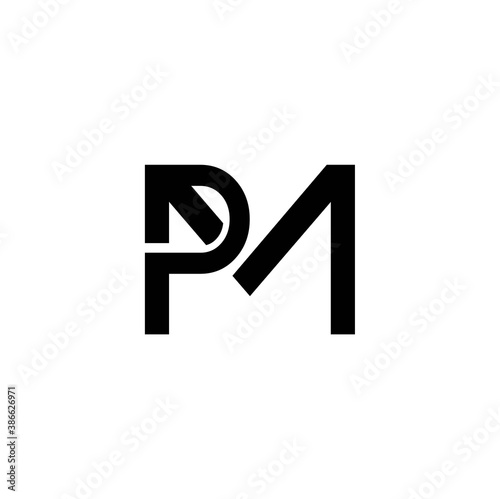 Free Download Luxury letter PM logo. Modern flat monogram design. Elegant business identity. Black geometric shape. Creative brand concept. Vector icon. Web template. Company symbol. Isolated illustration. - GFXLoad