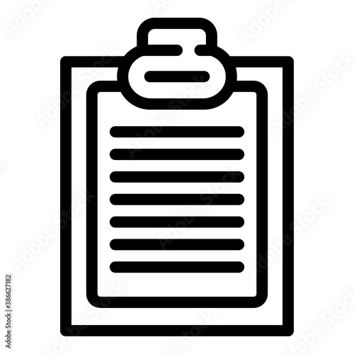 Scenario clipboard icon. Outline scenario clipboard vector icon for web design isolated on white background