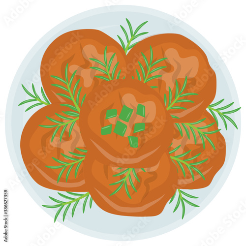 
Round potato cutlets are used to make icon for cutlet 
