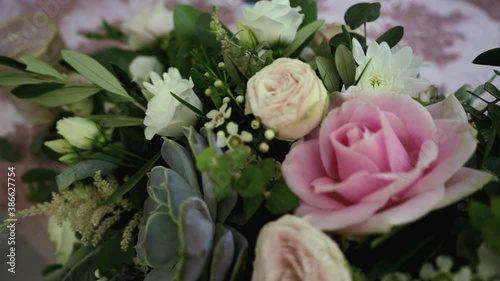 Beautiful wedding decoration with pink color