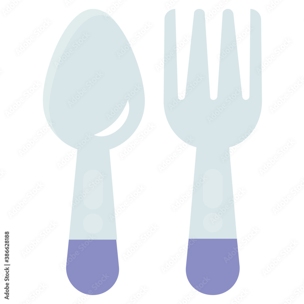 Fototapeta premium Fork and spoon together making icon of cutlery 
