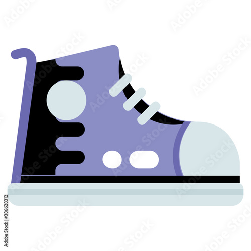 
A stylish long boot with laces making icon for sneaker 
