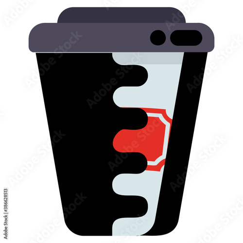 
A dedicated cup to take away coffee, tea and other liquid drinks, denoting icon for disposable cup 
