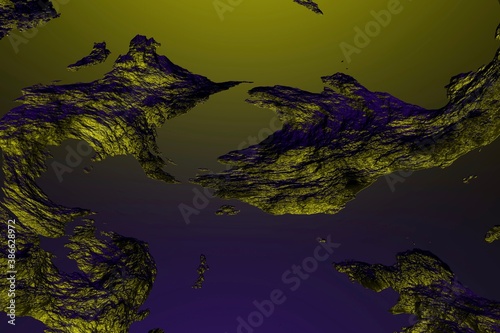 Abstract metalic background, neon background, rough, 3d render, template