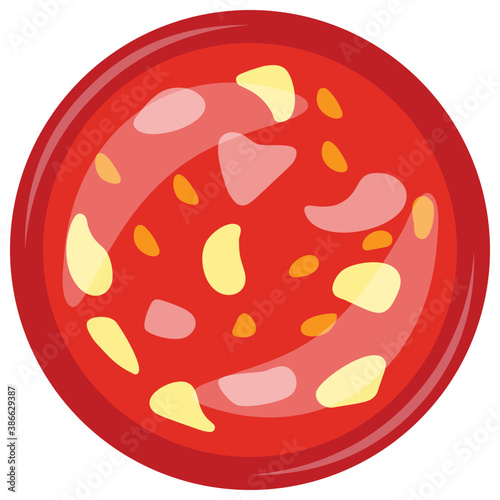 
A dietary food in a bowl with different colors depicting cereals used in breakfast 
