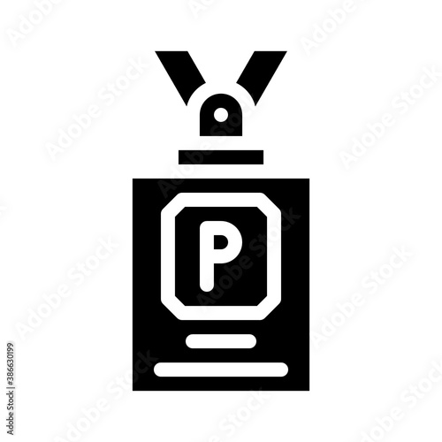 journalist badge glyph icon vector illustration sign