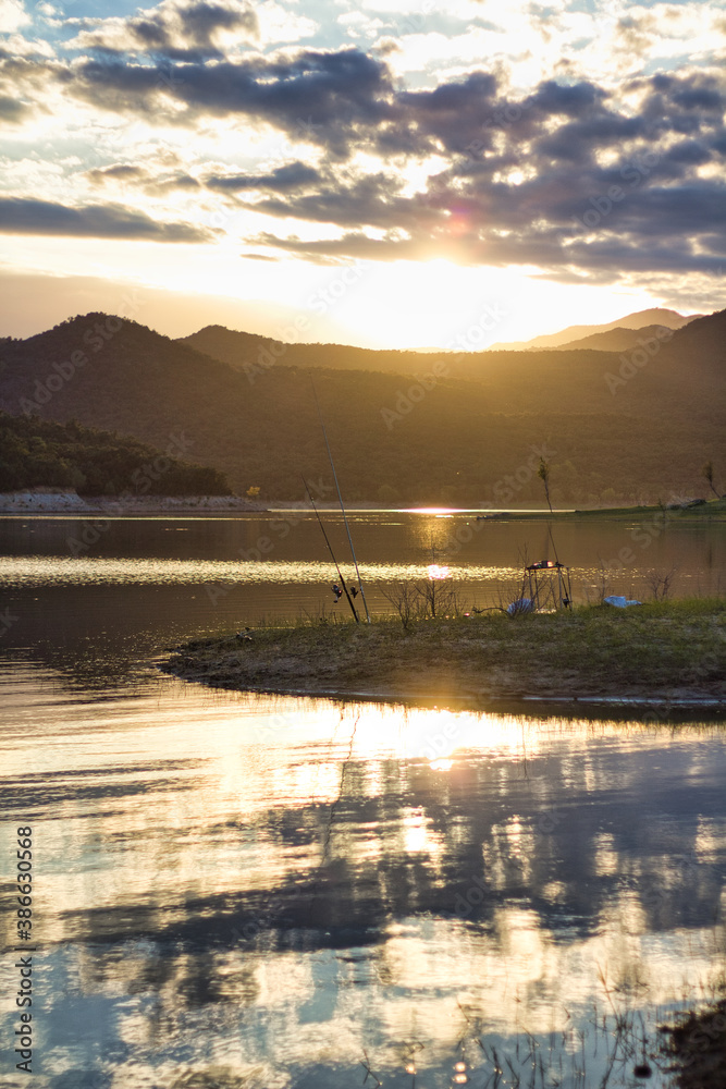 Sunset and fishing Sunset and fishing