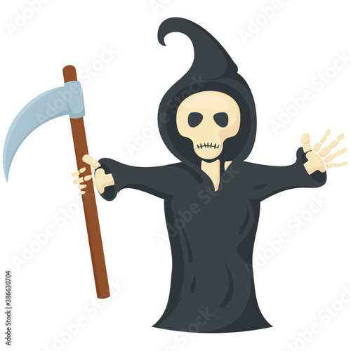 
A ghost faced avatar in  black costume having arch in hands to kill depicting adult scream costume 
