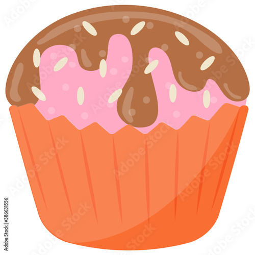 
A dark and thick chocolate frozen dessert in a paper cup representing chocolate ice cream 
