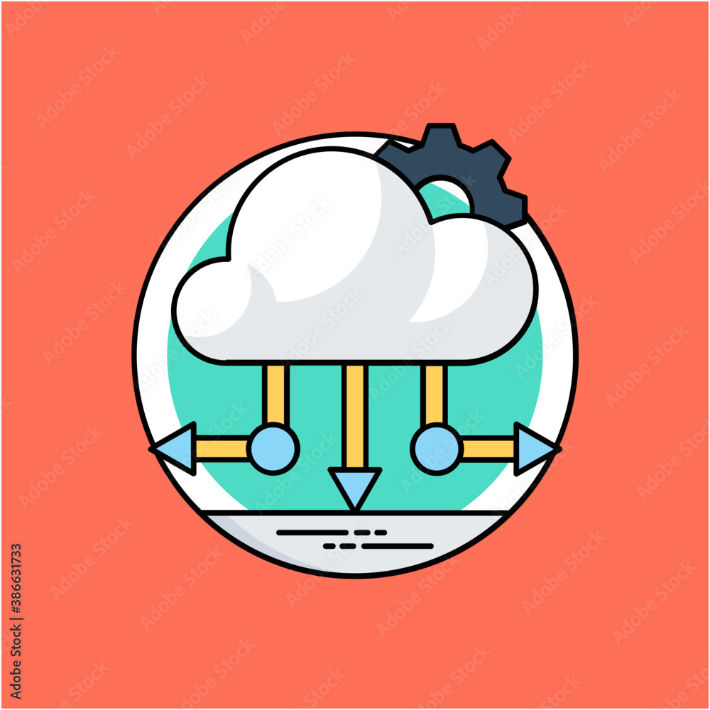 A cloud graphic in the background of data storage devices attached with them, big data concept
A cloud graphic in the background of data storage devices attached with them, big data concept
