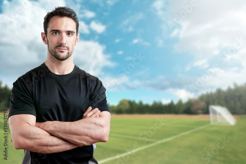 Soccer Trainer on a Soccer Field