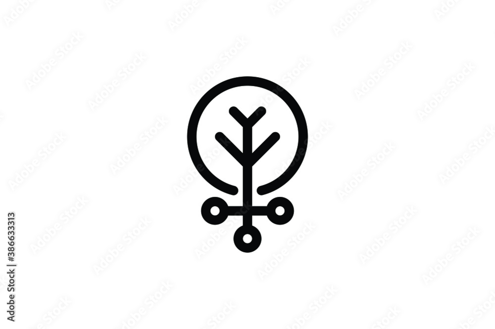 Smart City Outline Icon - Tree Seeding Smart City Outline Icon - Tree Seeding