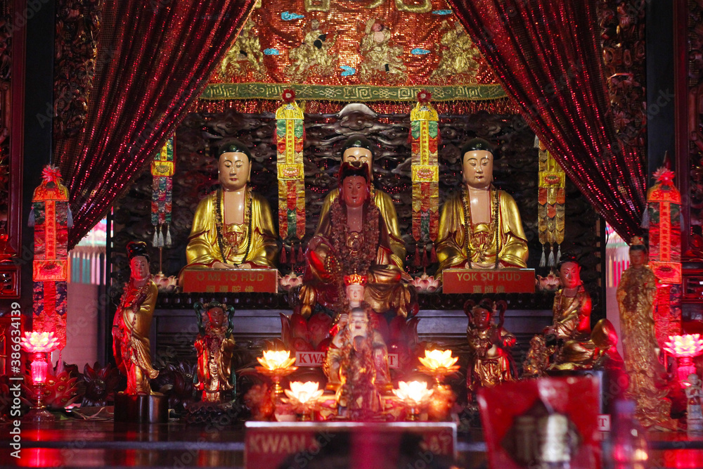 interior of the Buddhist temple