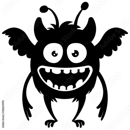 
A pink colored horrible faced creature with bulging eyes and big teeth and unusual body characterizing the oddball monster 
