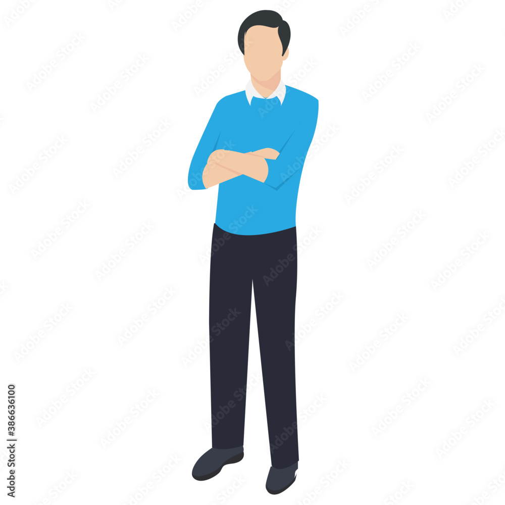 Man standing with side pose and arms folded showing gesture of thinking
Man standing with side pose and arms folded showing gesture of thinking