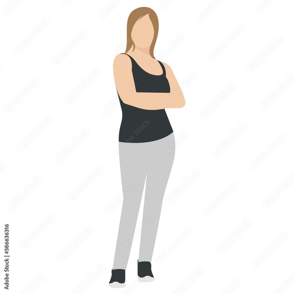 Girl in stylish jeans and sweatshirt with frilled hairs standing with half akimbo
Girl in stylish jeans and sweatshirt with frilled hairs standing with half akimbo