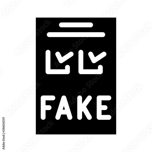 fake choose on ballot glyph icon vector illustration