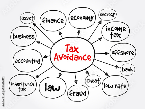 Tax avoidance mind map, business concept for presentations and reports photo