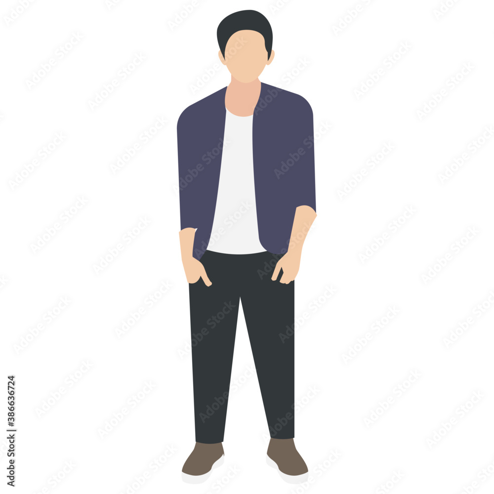 Handsome boy in casual dressing standing with fold arms and crossed legs
Handsome boy in casual dressing standing with fold arms and crossed legs