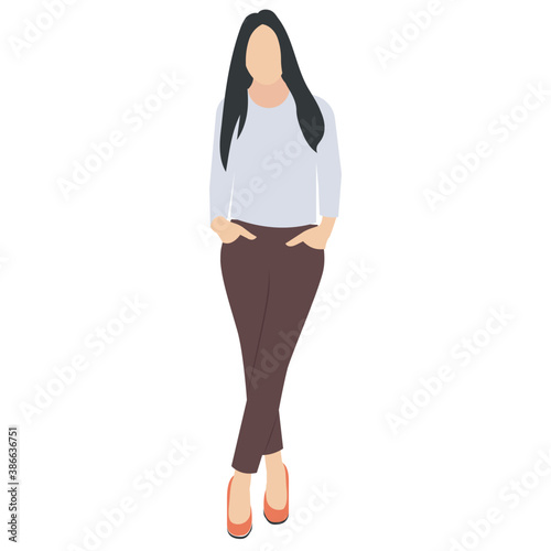
Young girl in casual dressing with tied hand denoting school girl
