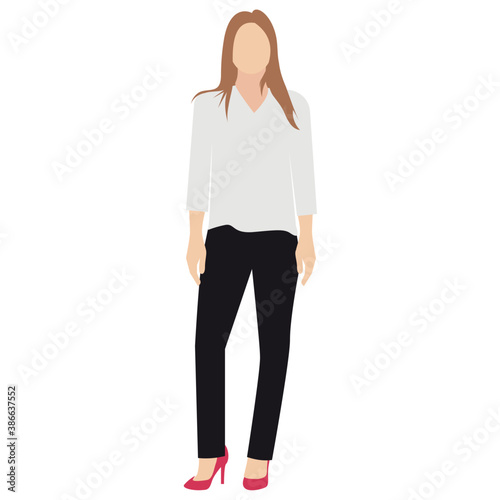 
Young girl in casual dressing with tied hand denoting school girl
