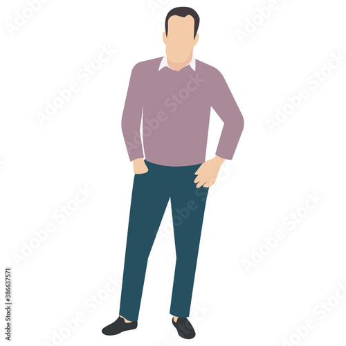 
Man in funky dressing posing for picture in modeling 
