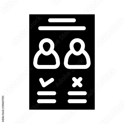 candidate choose ballot glyph icon vector illustration
