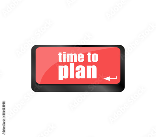 future time to plan concept with key on computer keyboard photo