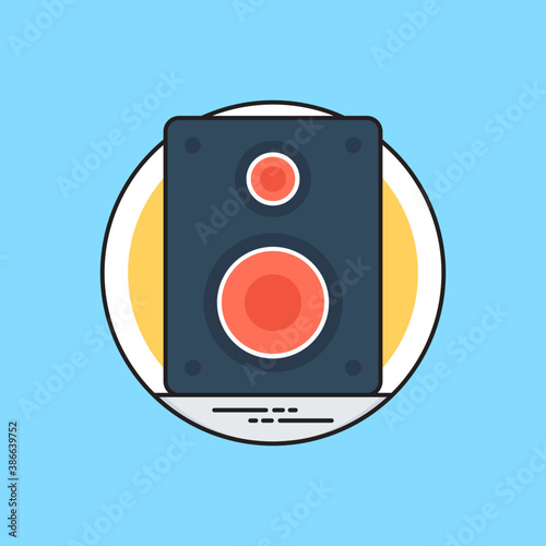 
Speaker woofer musical electronic audio bass vector icon
