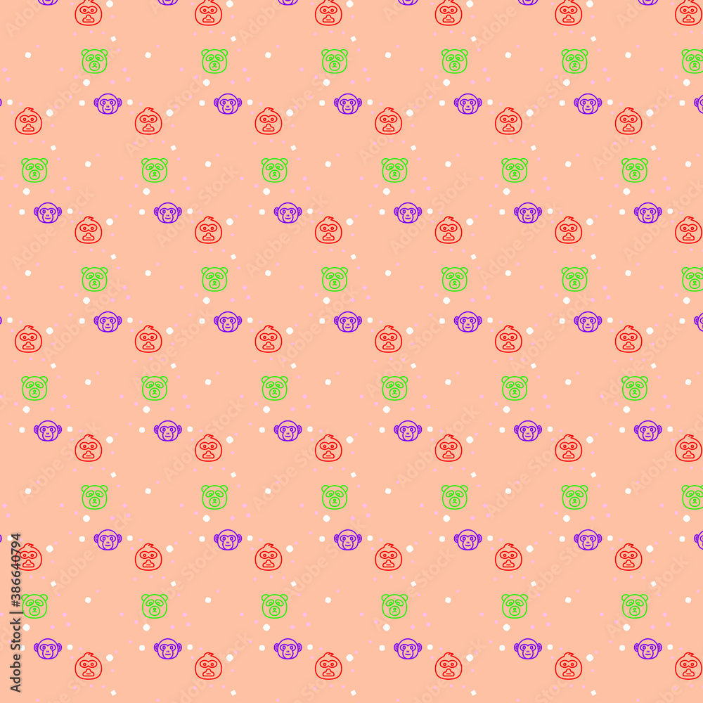 Seamless pattern with baby animal on a light brown background. Can be used for wrapping paper, wallpaper, website etc. Seamless pattern with baby animal on a light brown background. Can be used for wrapping paper, wallpaper, website etc.